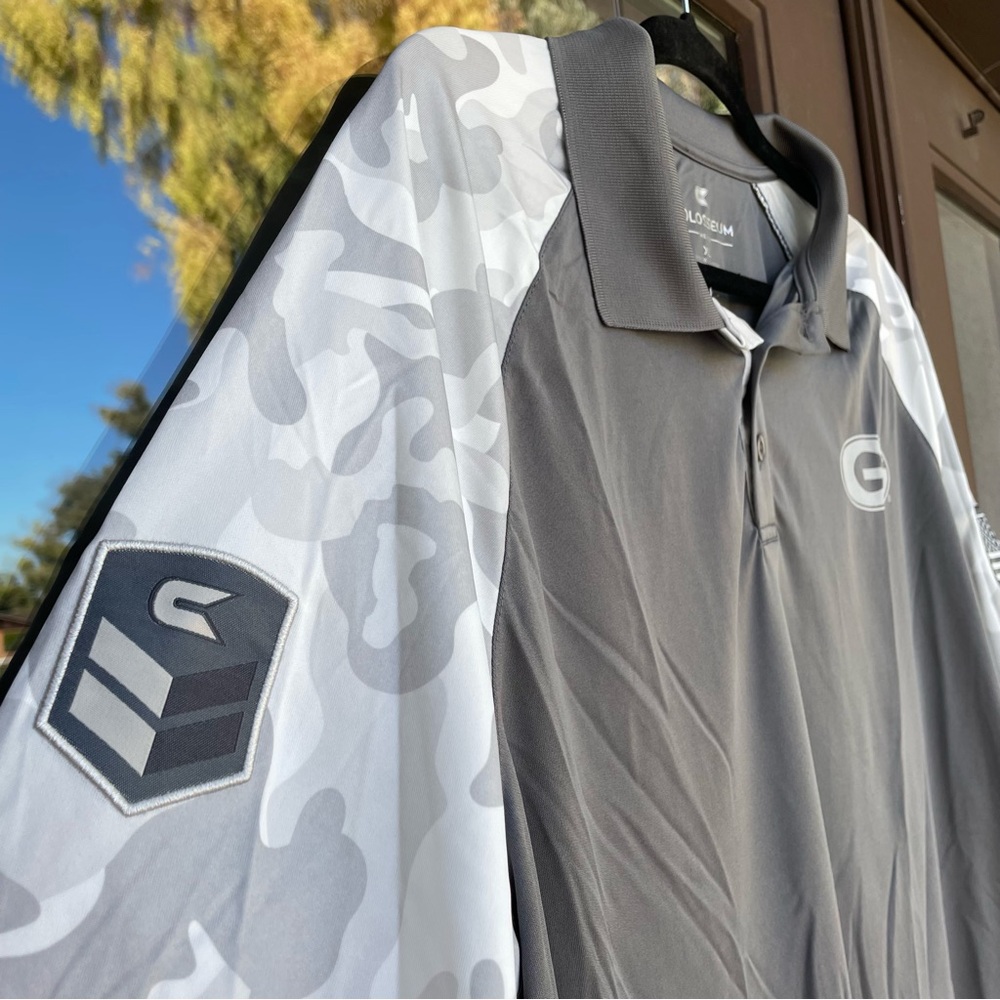 Colosseum Georgia Bulldogs OHT Military Appreciation Grey Camo Polo XL - Picture 7 of 12